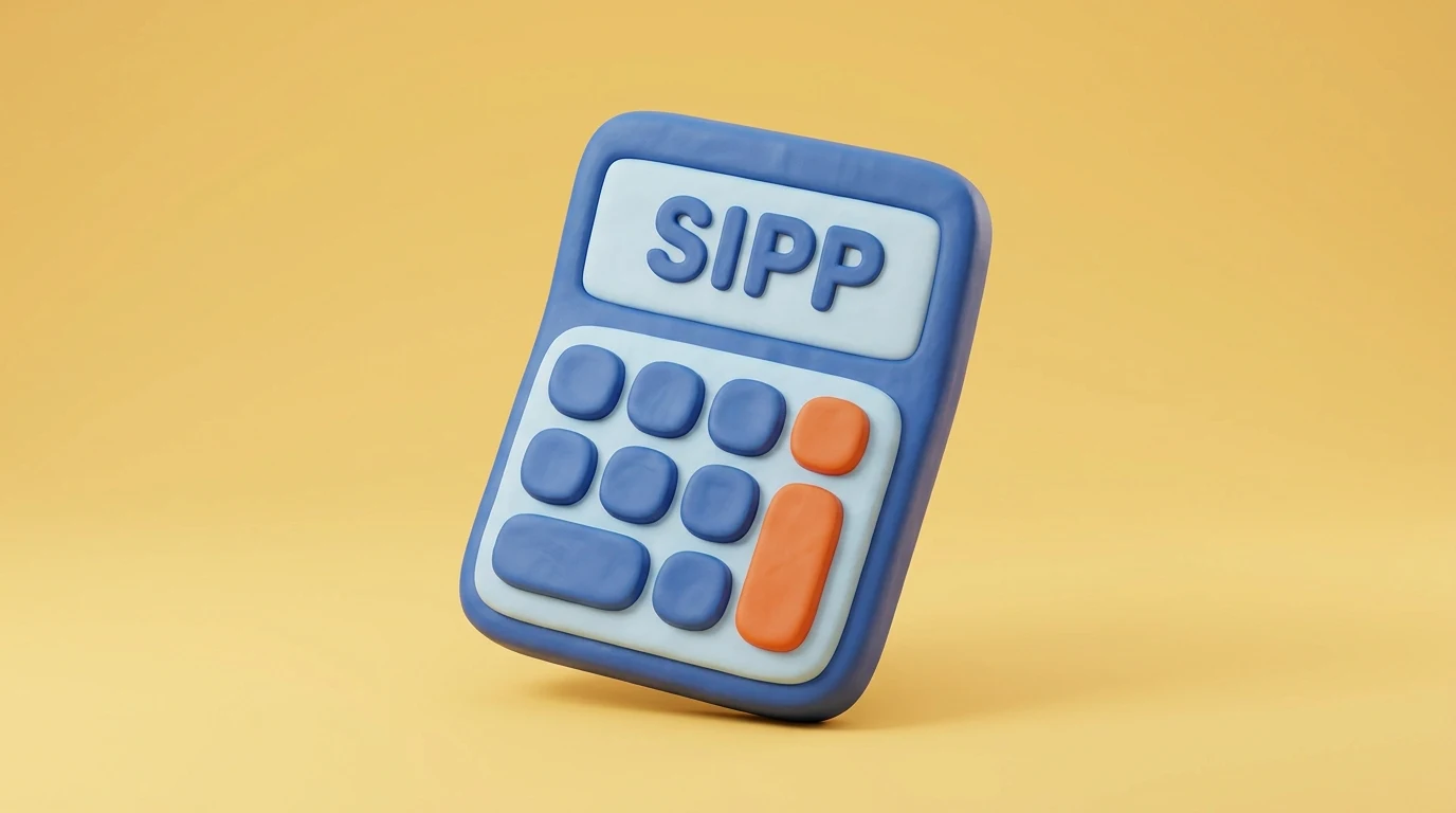AJ Bell SIPP review: a clay calculator showing the word SIPP