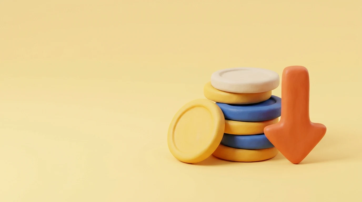Best low-cost SIPP: a stack of coins with a downward arrow