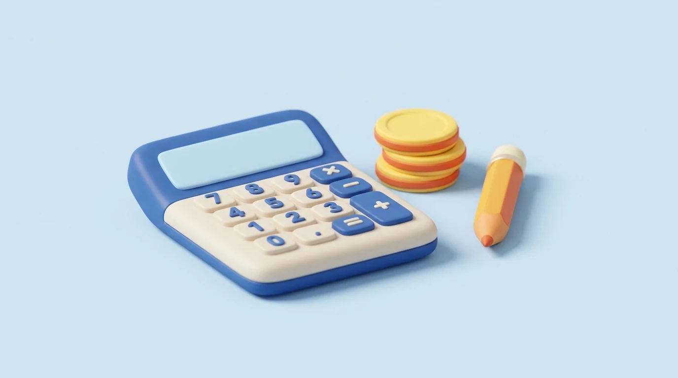 Free retirement calculators: a calculator, coins and a pencil