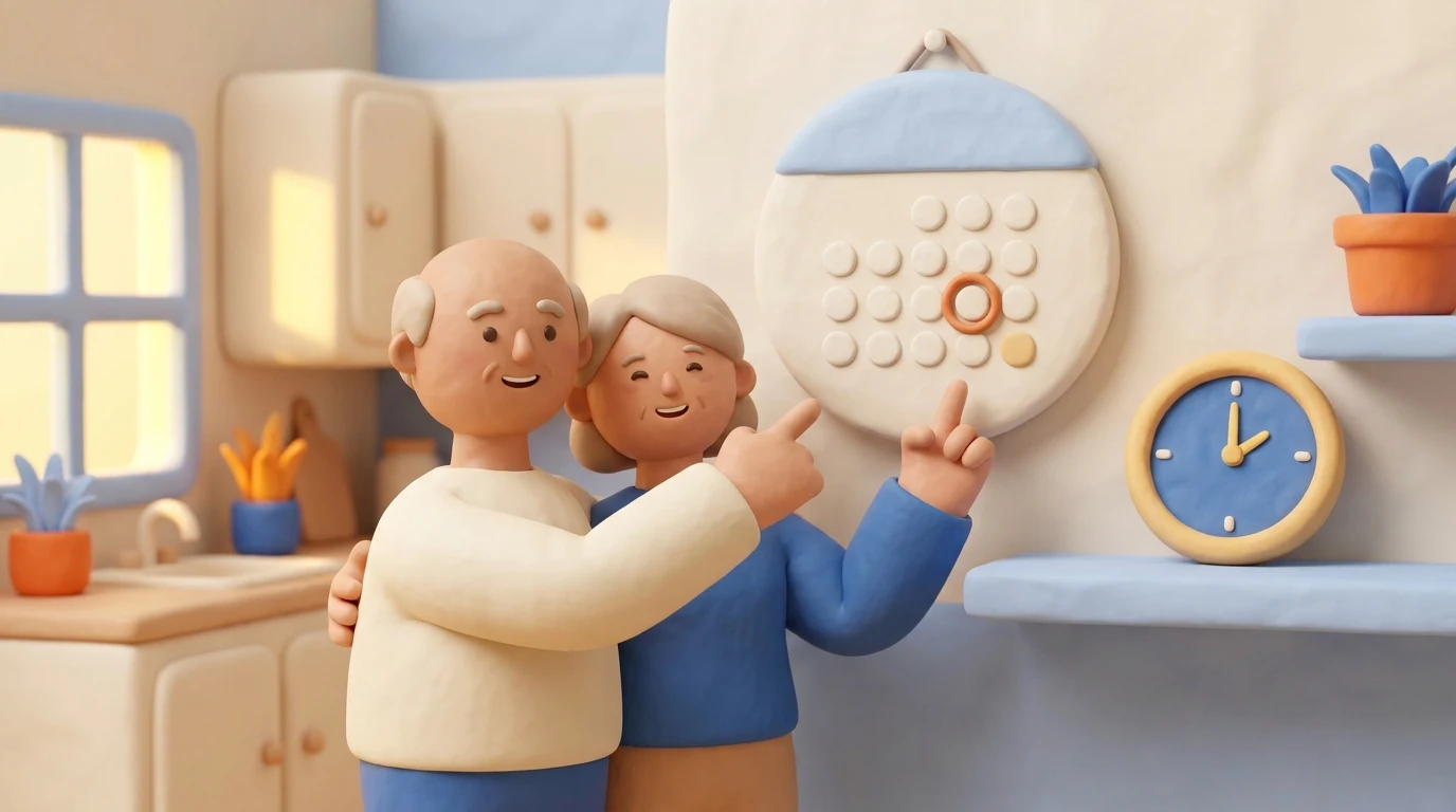 What is my State Pension age: a couple checking a calendar together
