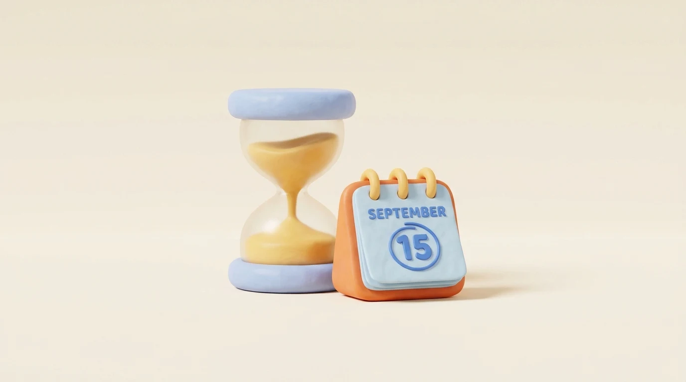 When could you retire? An hourglass beside a calendar